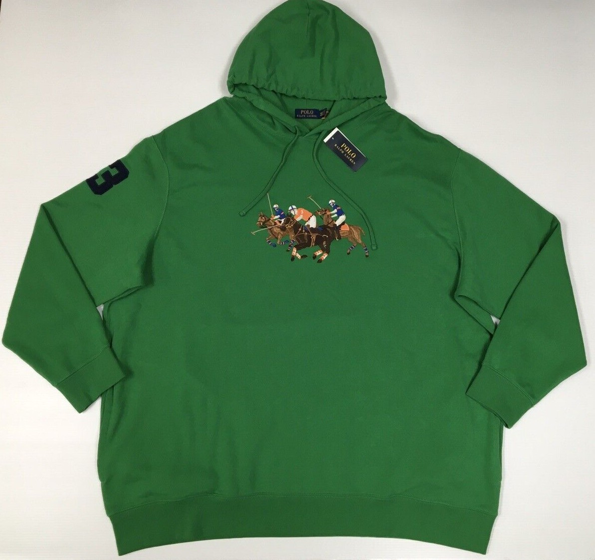 Polo Ralph Lauren B&T pony triplo n. 3 felpa con cappuccio pullover rugby pile