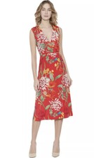 Alice + Olivia Tasia Wrap Silk Dress Floral Print Size 2 NWOT