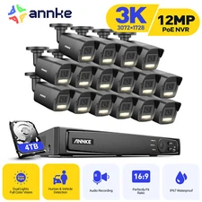 ANNKE 12MP 8CH 16CH NVR 5MP Audio POE Security Camera System AI Color Night IP67