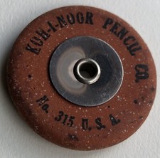 Vintage KOH-I-NOOR Pencil Co. Round Disc Eraser No. 315 Metal Core Made In USA