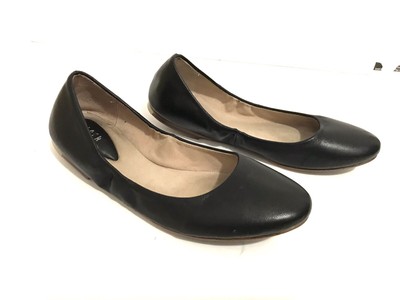 black leather flats womens