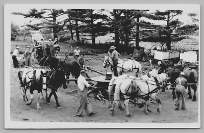 RPPC Men Working Horse Mill Grinding Grain c1910 Vintage Postcard  TS-4A