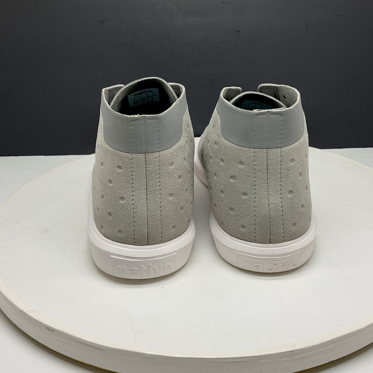 Native Shoes Mens 8 Mónaco Mid Sneakers Pigeon Gray Shell 