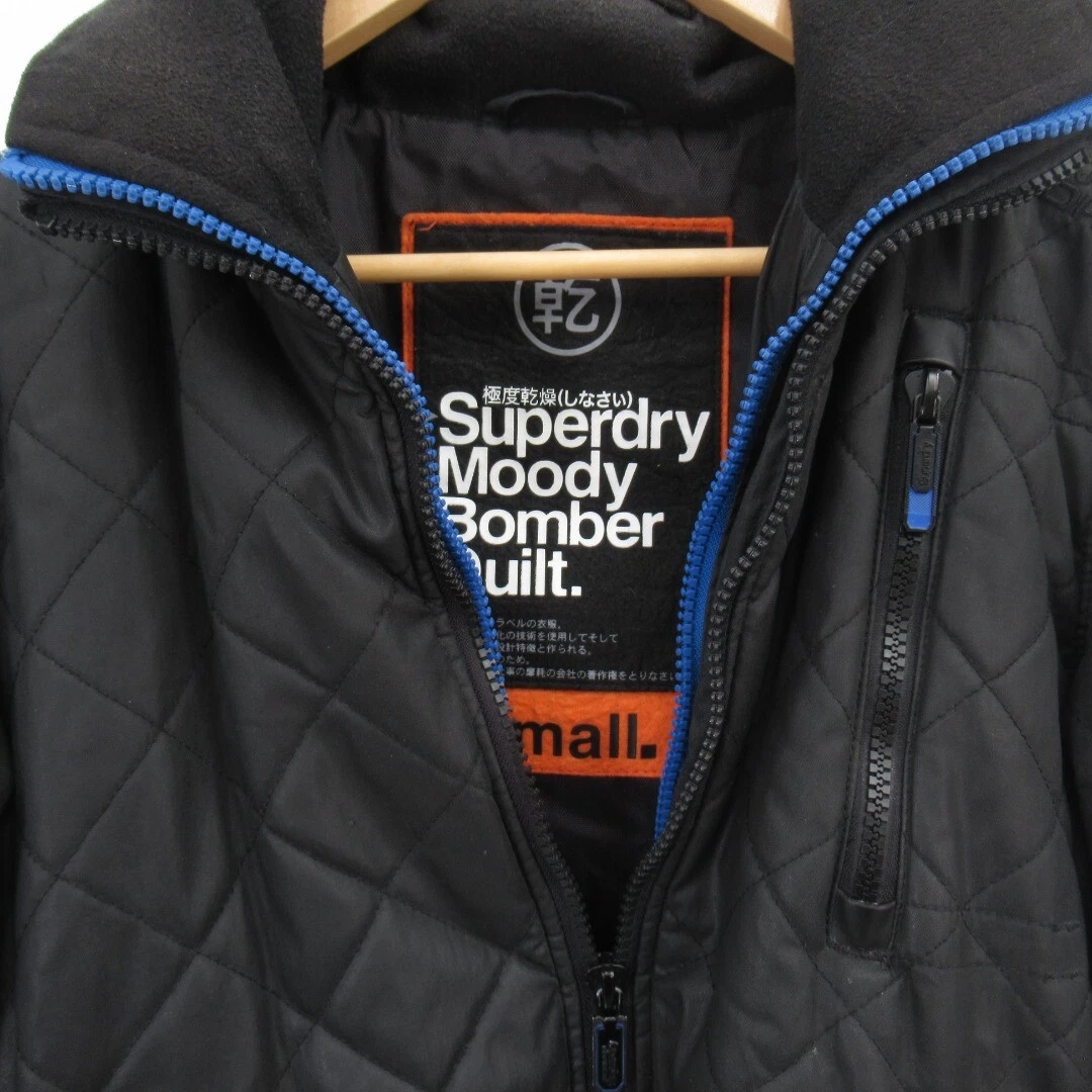 Superdry Moody Bomber Quilt Jacket Black Men s Size Small Coat Outdoors RRP 150