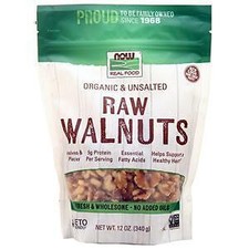 Now Organic Raw Walnuts - Unsalted 12 oz