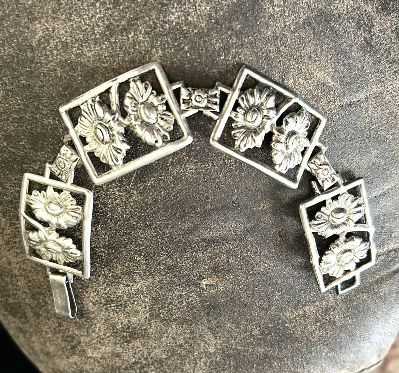 Sterling Bracelet Antique Vintage Floral Circa 1950’s 12 Grams Coro?