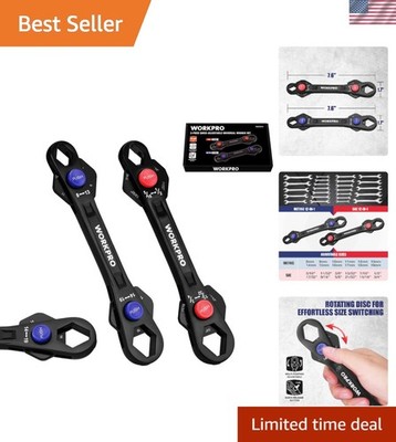 Sturdy Cr-Mo Steel 12-in-1 Universal Wrench Set - Compact & Space-Saving Design