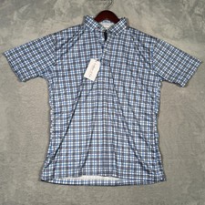 Collars  Co Dress Collar Polo Shirt Mens Large Blue Plaid Performance