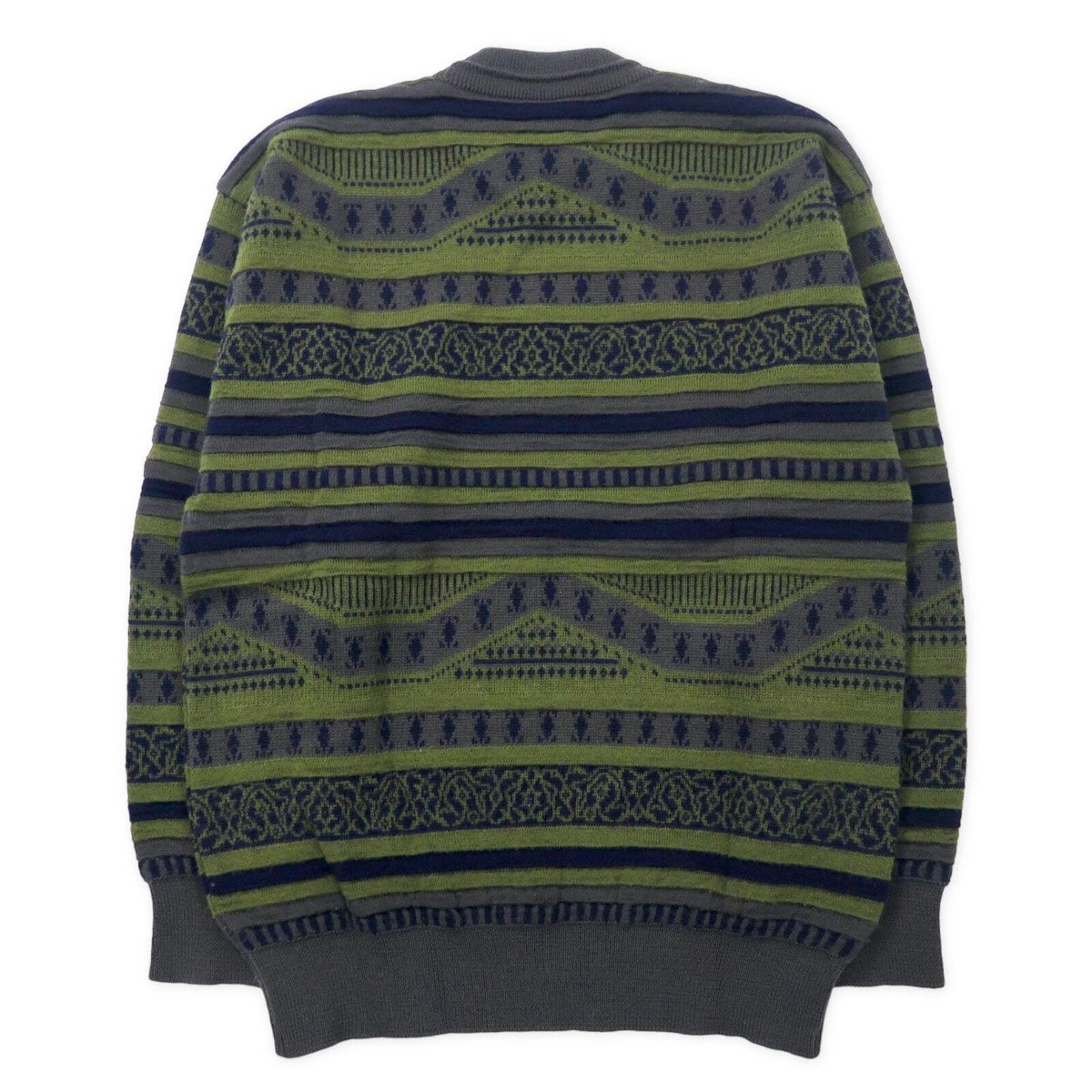 【 VINTAGE 】 Napoleon Drivers Knit Men's Retro 1970s Daisy Knit Polo Shirt | Vintage Navy with