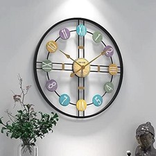 50cm Multi Color Large Metal Retro Oversized Wall Clock for Living rooms, Modern