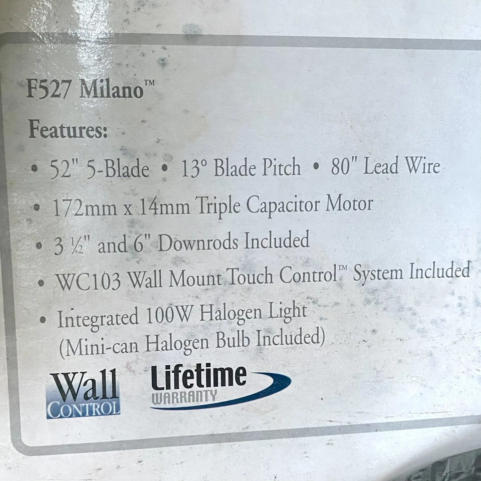 Milano By MinkaAire F527 White 52” 5-Blade Ceiling Fan - Image 4 of 4