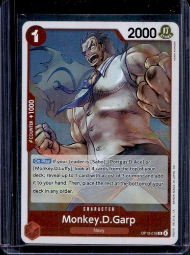 2025 One Piece Carrying On His Will Monkey D. Garp Rare #OP13-016