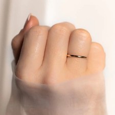 Solid Sterling Silver Ring Midi Thin Stacking, 1mm Polished Band