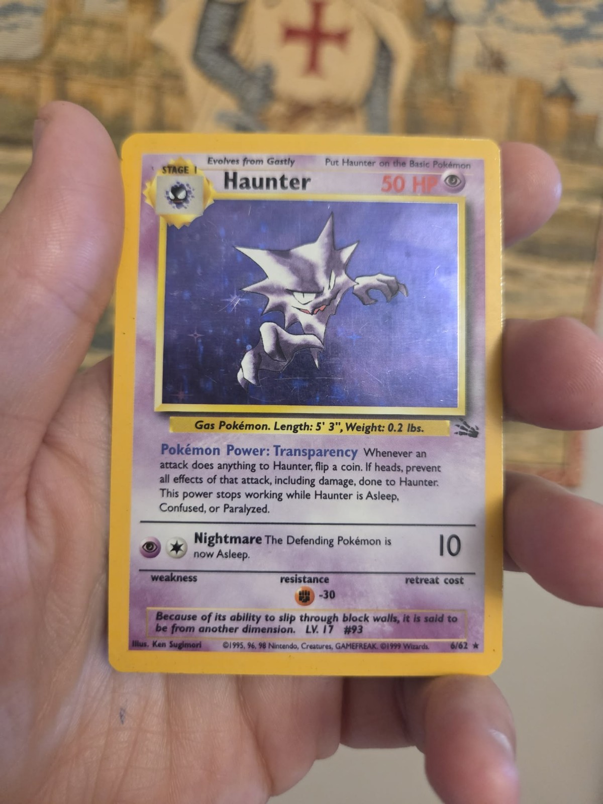 Haunter 6/62 Fossil Set 1999 Pokemon Card Holo Rare Holofoil - Fossil CARD