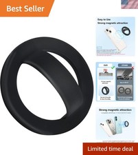 Black Silicone Magnetic Ring Grip Holder - Flexible 360  Design for Phones