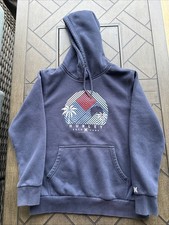 Hurley Men's Medium Navy Pullover Hoodie Graphic Print Logo Pocket Drawstring