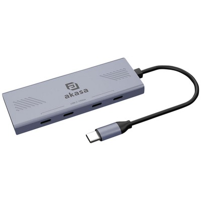 Akasa 4 Port USB-C  (USB 3.2 Gen 2) Multiport Hub mit USB-C  Stecker Aluminiu...