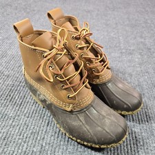 LL Bean Bean Boots Mens Size 6M Brown Leather Rubber Waterproof Duck USA