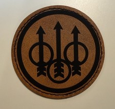 Beretta Arms company Iron on Round Leather Patch 2.5&rdquo; Custom