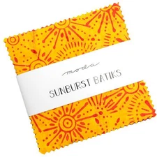 Sunburst Batiks Moda Charm Pack, 42 100% Cotton 5-inch Precut Quilt Squares