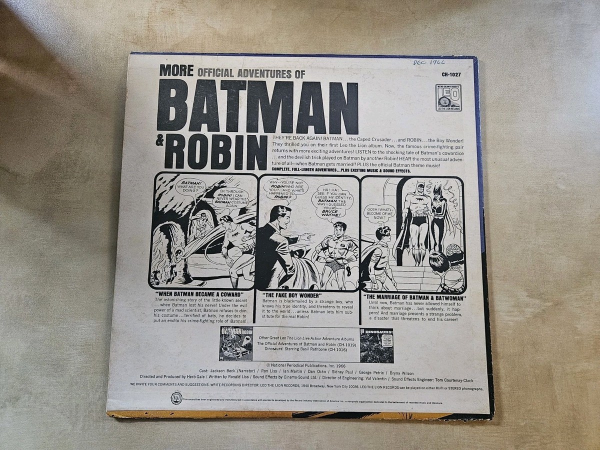 More Official Adventures of Batman and Robin LP 1966 Pressing Leo