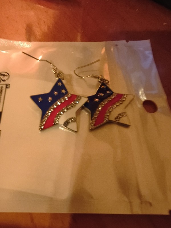 Brand New Red White And Blue Earrings