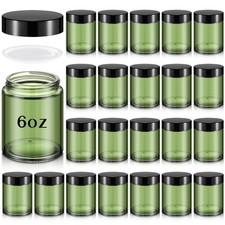24 Pcs Bulk 6oz Glass Jars with Lids Leakproof Round Airtight Empty Cosmetic ...