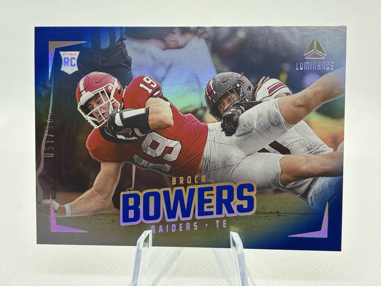 2024 Panini Luminance - Rookies Brock Bowers #186 Blue /150 (RC)