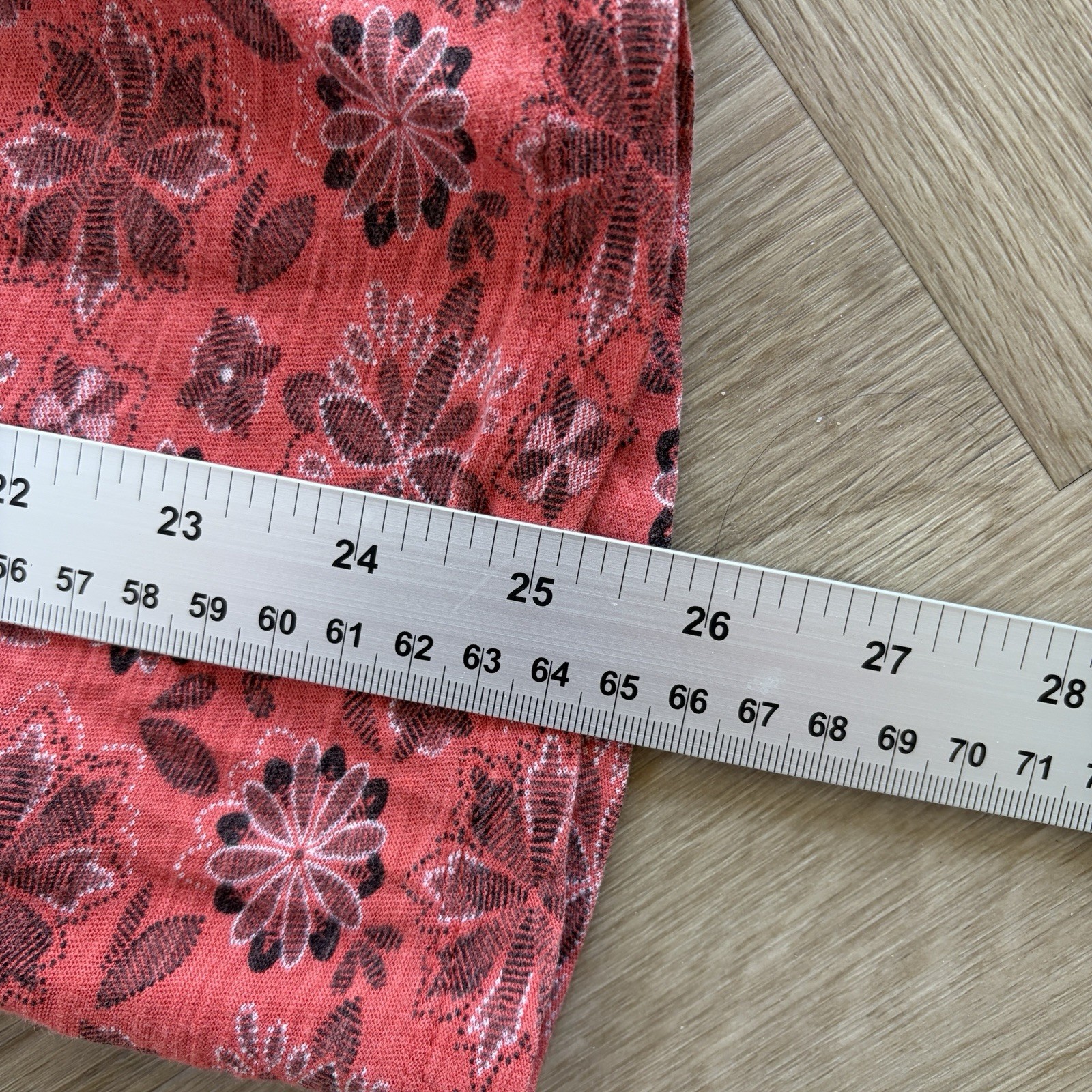 Rocha John Rocha RJR Coral Orange Black Floral Print T-Shirt Top UK Size UK 16 image 9