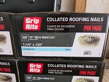 NEW Grip-Rite 1-1/4 in. x 0.120 15 Collated Coil Roofing Nails 7200 Nails Each