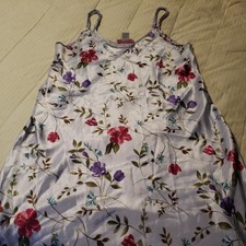 Oscar de la Renta Pink Label Light Blue Floral Chemise Nightgown Medium Vintage