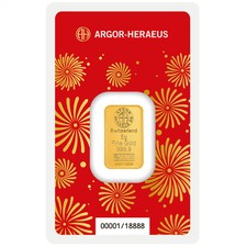 Argor-Heraeus Lunar Year of the Horse 5g Gold Minted Bar in Blister Pack 3662.81 per troy oz
