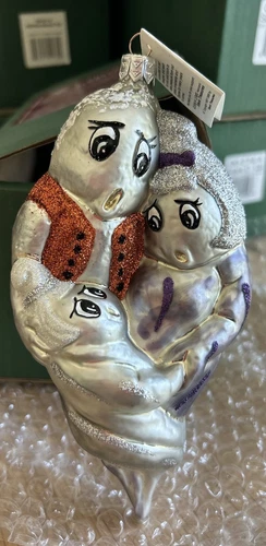VTG SLAVIC TREASURES HALLOWEEN ORNAMENT GHOST FAMILY w/Tags & Box NEW 👻