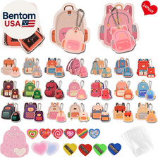 24 Pack Valentines Day Gifts for Kids Classroom,With Greeting Card,Keychain,Post