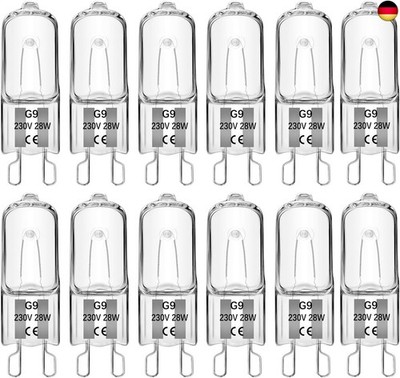 12 Stück G9 25W Halogen Leuchtmittel Dimmbar, Warmweiß 2700K 260LM H