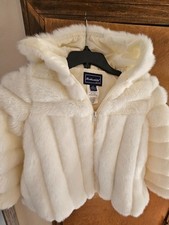 Rothschild girls size 4 faux fur hooded/ pockets jacket