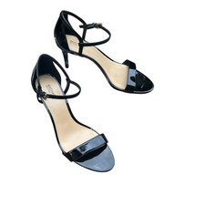 MICHAEL Michael Kors Sandals Simone Black Patent Leather High Heel Buckle New