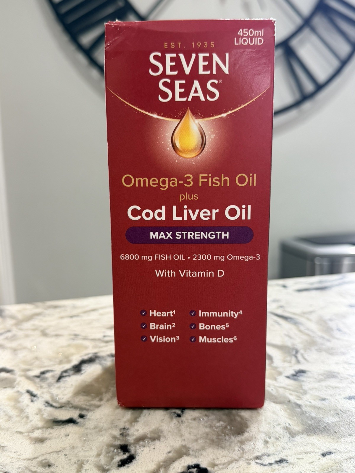 Seven Seas Cod Liver Oil Max Strength 450ml Omega 3 Fish Oil USE BY 04/3027