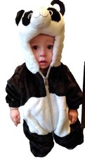 Panda Costume Chrisha Playful Plush Halloween 1 Piece Zip Up Size 12-18 Months
