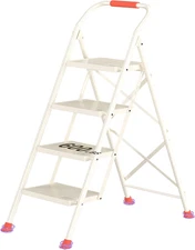 Foldable Step Ladder Stool - 600Lbs Heavy Duty Tall 4-Step Extension Ladder with
