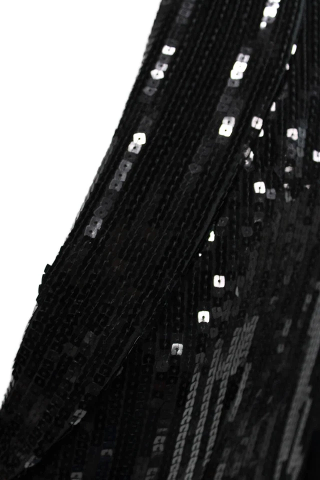 Chaqueta Blazer Susana Monaco Mujer Un Botón Cuello Lentejuelas Negra Talla 2 Foto 4 de 4