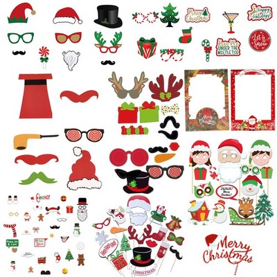 Weddecor Weihnachts-Fotoautomaten Requisiten Set Santa Schnurrbart Party Deko