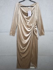 Champagne Velvet Party Dress Large Draped Wedding Guest Oyrosy Bodycon Wedding 