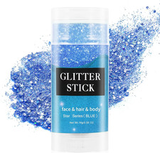 Blue Face Body Glitter Stick,Blue Hair Face Glitter Makeup,Mermaid Chunky Glitte