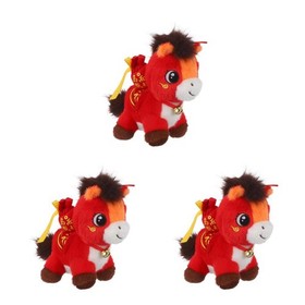  Set of 3 Year The Horse Mascot Doll Collectible Zodiac Plush Party Favors
