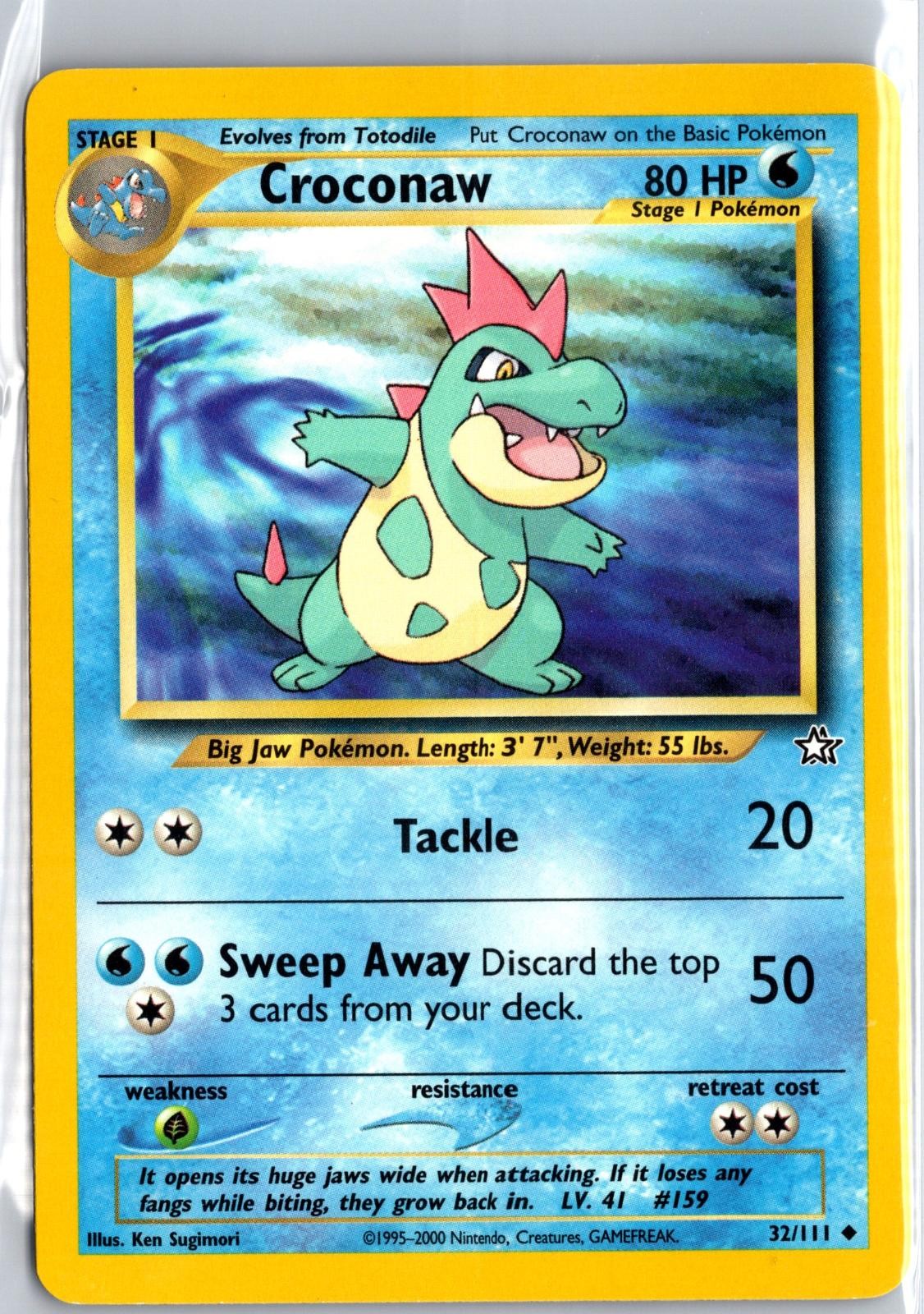 Croconaw 32/111 Uncommon Neo Genesis Pokemon Unlimited LP