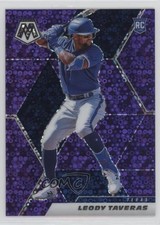 2021 Panini Mosaic Rookie Quick Pitch Purple Prizm 4/50 Leody Taveras #219 11c3