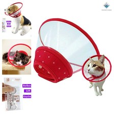 Pet Recovery Collar Soft Edge Plastic Medium 9.2 Inch Neck Red