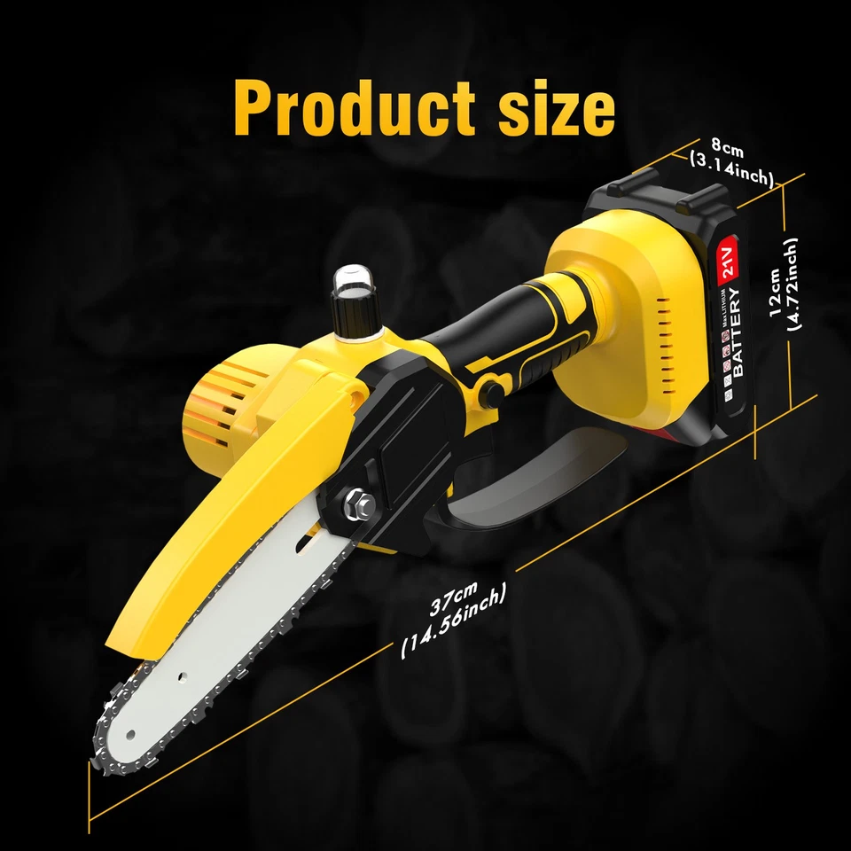 6-Zoll Kettensäge Mini elektrische Kettensäge mit 2-Batterien,21V Kettensägen - Bild 3 von 4