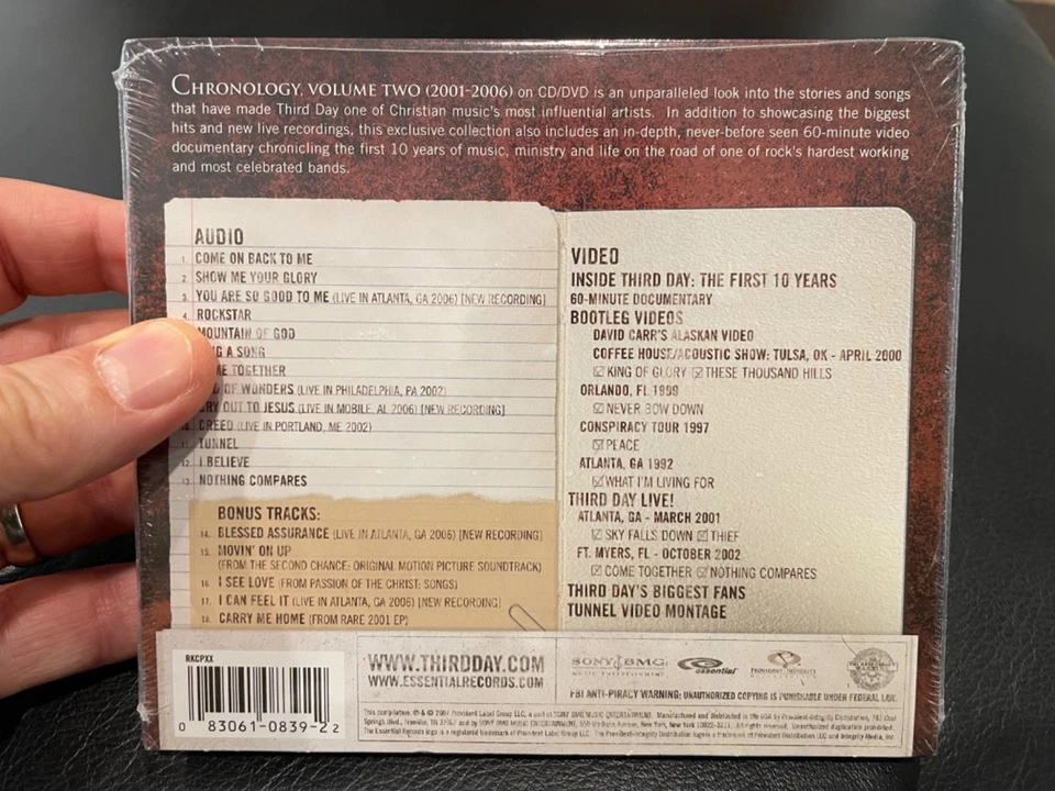 Third Day: Chronology Volume Two 2001-2006 (CD/DVD) BRAND NEW Christian Rock! - Image 2 of 3